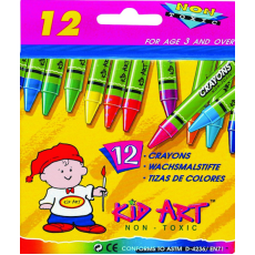 Kid Art Wax Crayons 8mm - 12's